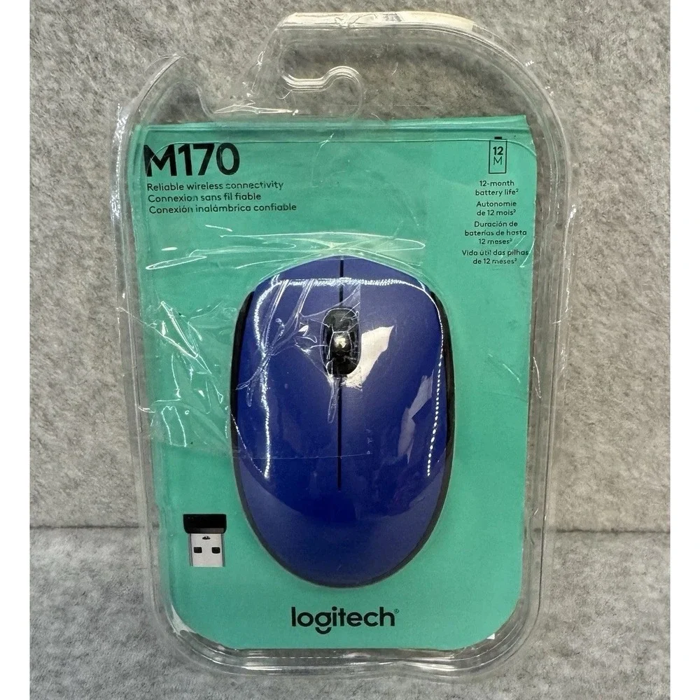 Logitech M170 Wireless Mouse for PC Mac Laptop with USB Mini Receiver Blue